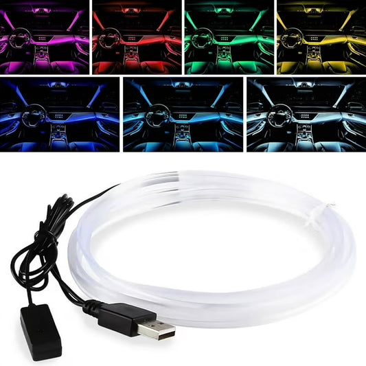 5M RGB LED Neon Strip Light for Car Interior – 7 Color EL Wire Ambient Glow