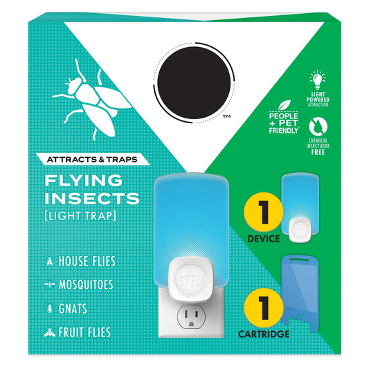 Electric Light Trap for Flying Insects – Soft Blue Light with Starter Kit (1 Trap + 1 Cartridge)