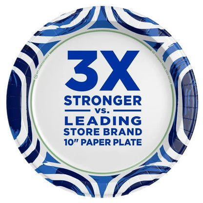Ultra-Strong Disposable Paper Plates – 10-Inch, Multi-Color Pack of 100