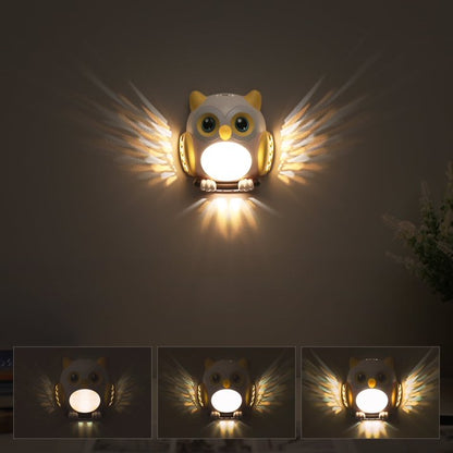 Cute Owl Motion Sensor Night Light – USB Rechargeable & Plug-in Wall Light for Kids