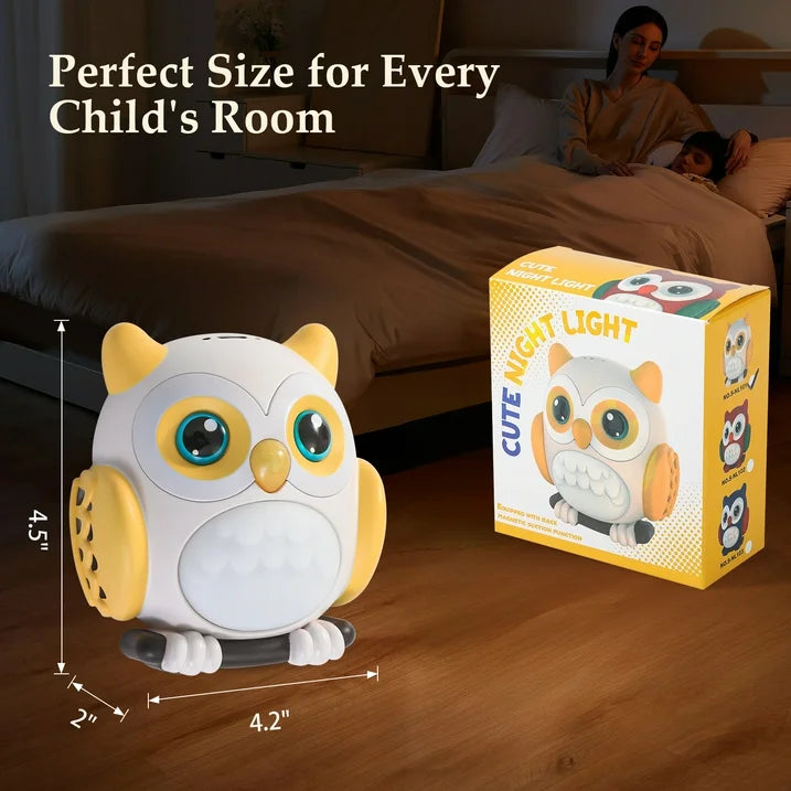 Cute Owl Motion Sensor Night Light – USB Rechargeable & Plug-in Wall Light for Kids