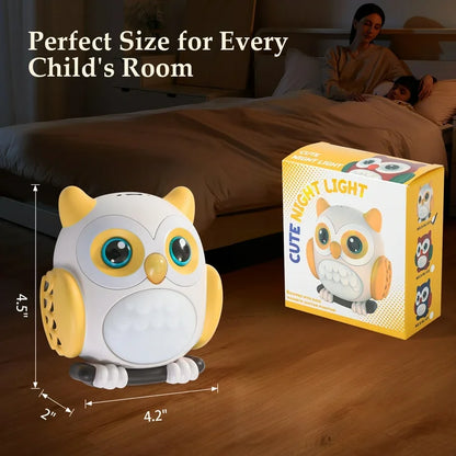 Cute Owl Motion Sensor Night Light – USB Rechargeable & Plug-in Wall Light for Kids