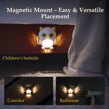 Cute Owl Motion Sensor Night Light – USB Rechargeable & Plug-in Wall Light for Kids