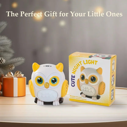 Cute Owl Motion Sensor Night Light – USB Rechargeable & Plug-in Wall Light for Kids