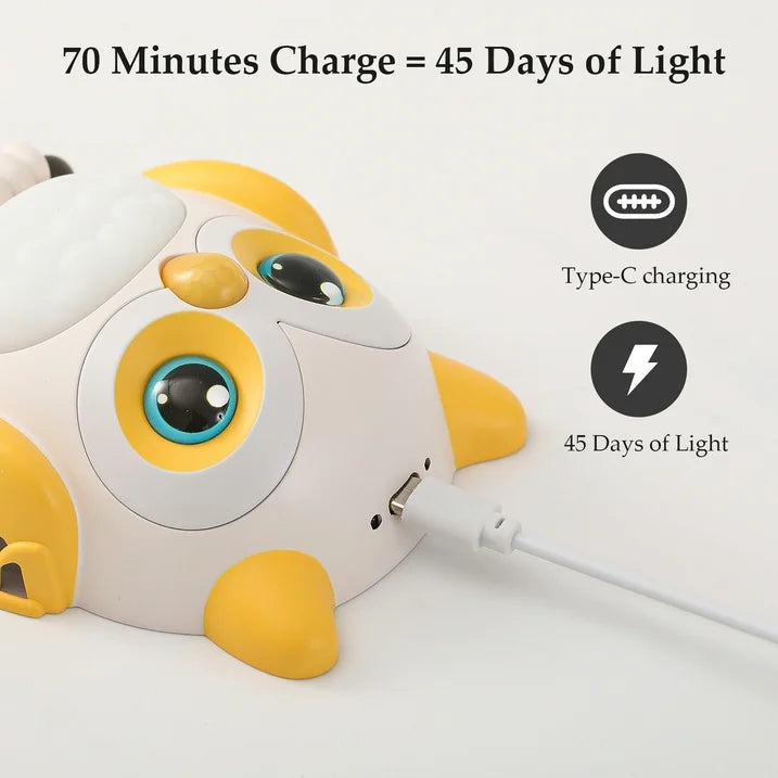 Cute Owl Motion Sensor Night Light – USB Rechargeable & Plug-in Wall Light for Kids