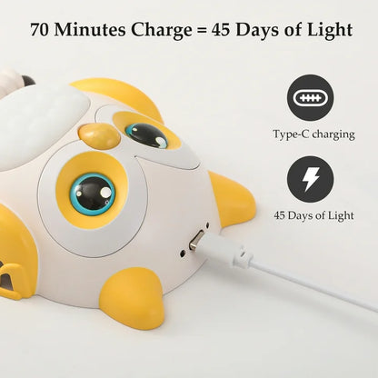 Cute Owl Motion Sensor Night Light – USB Rechargeable & Plug-in Wall Light for Kids